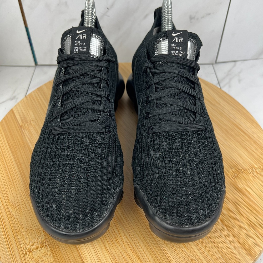 Nike Air Vapormax Flyknit 3 Womens Size 8 Triple Black Running Shoes AJ6910-002 - Picture 4 of 12